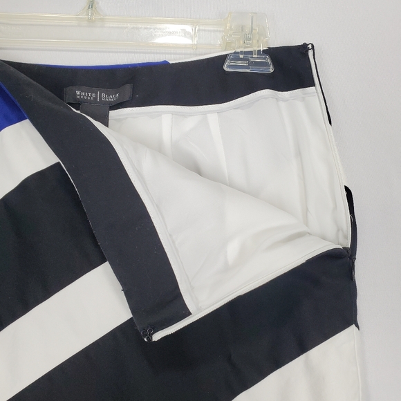 WHBM White House Black Market Mini Pencil Skirt Size 2 Black White Blue - Picture 3 of 9